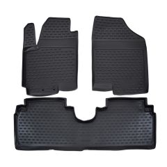 Tapis De Sol En Caoutchouc 3D Exclusive Compatible Avec Kia Venga 2010-2018, Système de Fixation, Bord Haut, Noir, Antidérapant, Toutes Saisons