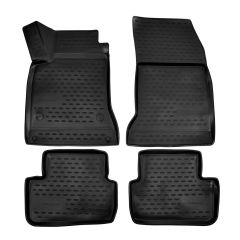 Tapis De Sol En Caoutchouc 3D Exclusive Compatible Avec Mercedes GLA X156 2013-2019, Système de Fixation, Bord Haut, Noir, Antidérapant, Toutes Saisons