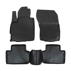 Tapis De Sol En Caoutchouc 3D Exclusive Compatible Avec Mitsubishi ASX 2010-2023, Système de Fixation, Bord Haut, Noir, Antidérapant, Toutes Saisons