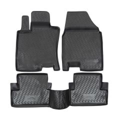 Tapis De Sol En Caoutchouc 3D Exclusive Compatible Avec Nissan Qashqai J10 2007-2014, Système de Fixation, Bord Haut, Noir, Antidérapant, Toutes Saisons