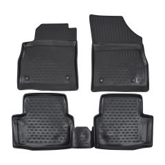 Tapis De Sol En Caoutchouc 3D Exclusive Compatible Avec Opel Astra K 2015-2021, Système de Fixation, Bord Haut, Noir, Antidérapant, Toutes Saisons