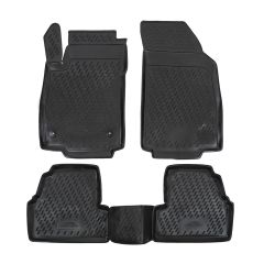 Tapis De Sol En Caoutchouc 3D Exclusive Compatible Avec Opel Mokka / Mokka X / Trax 2012-2020, Système de Fixation, Bord Haut, Noir, Antidérapant, Toutes Saisons