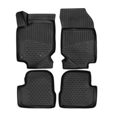 | Tapis De Sol En Caoutchouc 3D Exclusive Compatible Avec Corsa F depuis 2019 4pcs, Système de Fixation, Bord Haut, Noir, Antidérapant, Toutes Saisons