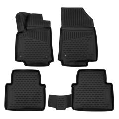 | Tapis De Sol En Caoutchouc 3D Exclusive Compatible Avec Crossland depuis 2017 4pcs, Système de Fixation, Bord Haut, Noir, Antidérapant, Toutes Saisons