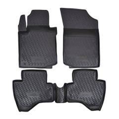 Tapis De Sol En Caoutchouc 3D Exclusive Compatible Avec Peugeot C1 2005-2014, Système de Fixation, Bord Haut, Noir, Antidérapant, Toutes Saisons