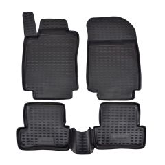 Tapis De Sol En Caoutchouc 3D Exclusive Compatible Avec Renault Clio Grandtour 4 2012-2019, Système de Fixation, Bord Haut, Noir, Antidérapant, Toutes Saisons