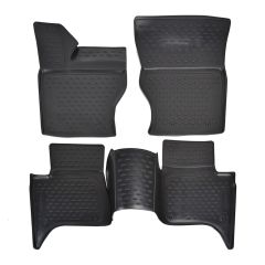 Tapis De Sol En Caoutchouc 3D Exclusive Compatible Avec Land Rover Range Rover L405 2012-2022, Système de Fixation, Bord Haut, Noir, Antidérapant, Toutes Saisons