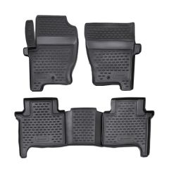 | Tapis De Sol En Caoutchouc 3D Exclusive Compatible Avec Range Rover Sport 2005-2012 4pcs, Système de Fixation, Bord Haut, Noir, Antidérapant, Toutes Saisons