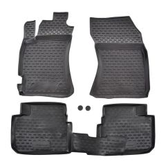 Tapis De Sol En Caoutchouc 3D Exclusive Compatible Avec Subaru Forester 2008-2013, Système de Fixation, Bord Haut, Noir, Antidérapant, Toutes Saisons