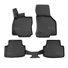 | Tapis De Sol En Caoutchouc 3D Exclusive Compatible Avec Octavia 4 depuis 2020 4pcs, Système de Fixation, Bord Haut, Noir, Antidérapant, Toutes Saisons