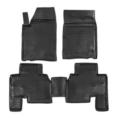 Tapis De Sol En Caoutchouc 3D Exclusive Compatible Avec Ssangyong Actyon Sport 2012-2018, Système de Fixation, Bord Haut, Noir, Antidérapant, Toutes Saisons