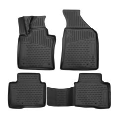 | Tapis De Sol En Caoutchouc 3D Exclusive Compatible Avec Korando 4, C300 depuis 2019 4pcs, Système de Fixation, Bord Haut, Noir, Antidérapant, Toutes Saisons