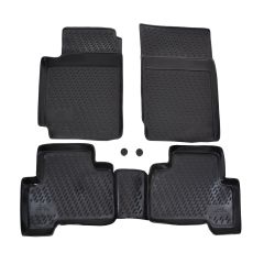 Tapis De Sol En Caoutchouc 3D Exclusive Compatible Avec Suzuki Grand Vitara 5D 2005-2014, Système de Fixation, Bord Haut, Noir, Antidérapant, Toutes Saisons