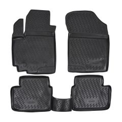 Tapis De Sol En Caoutchouc 3D Exclusive Compatible Avec Suzuki Swift 3 2005-2015, Système de Fixation, Bord Haut, Inodore, Noir, Antidérapant, Toutes Saisons