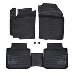 Tapis De Sol En Caoutchouc 3D Exclusive Compatible Avec Suzuki SX4 S-Cross 2013-2021, Système de Fixation, Bord Haut, Noir, Antidérapant, Toutes Saisons