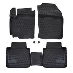 Tapis De Sol En Caoutchouc 3D Exclusive Compatible Avec Suzuki SX4 2013-2021, Système de Fixation, Bord Haut, Inodore, Noir, Antidérapant, Toutes Saisons