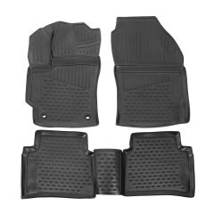 Tapis De Sol En Caoutchouc 3D Exclusive Compatible Avec Toyota Corolla E210 depuis 2019, Système de Fixation, Bord Haut, Noir, Antidérapant, Toutes Saisons