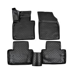 Tapis De Sol En Caoutchouc 3D Exclusive Compatible Avec Volvo XC90 depuis 2015, Système de Fixation, Bord Haut, Noir, Antidérapant, Toutes Saisons