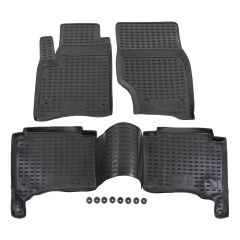 Tapis De Sol En Caoutchouc 3D Exclusive Compatible Avec Volkswagen Touareg / Cayenne 2002-2010, Système de Fixation, Bord Haut, Noir, Antidérapant, Toutes Saisons
