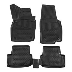 Tapis De Sol En Caoutchouc 3D Exclusive Compatible Avec Seat T-Cross depuis 2018, Système de Fixation, Bord Haut, Noir, Antidérapant, Toutes Saisons