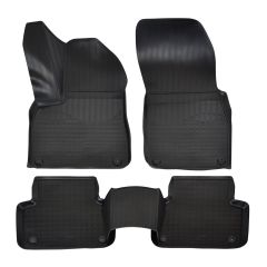 | Tapis De Sol En Caoutchouc TPE Toutes Saisones Pour Q8 depuis 2018 5seats 4pcs, Système de Fixation, Bord Haut, Noir, Antidérapant, Toutes Saisons