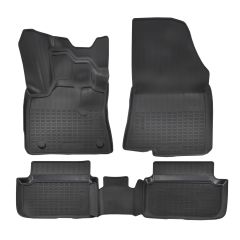 | Tapis De Sol En Caoutchouc TPE Toutes Saisones Pour Logan 3 depuis 2020 4pcs, Système de Fixation, Bord Haut, Noir, Antidérapant, Toutes Saisons