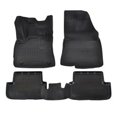 | Tapis De Sol En Caoutchouc TPE Toutes Saisones Pour Sandero 3 depuis 2020 4pcs, Système de Fixation, Bord Haut, Noir, Antidérapant, Toutes Saisons
