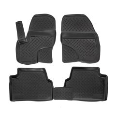 Tapis De Sol En Caoutchouc TPE Toutes Saisones Pour Ford Kuga 2008-2012, Système de Fixation, Bord Haut, Noir, Antidérapant, Toutes Saisons