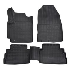 | Tapis De Sol En Caoutchouc TPE Toutes Saisones Pour Kona 2017-2023 (Non compatible pour eKona), 4pcs, Système de Fixation, Bord Haut, Noir, Antidérapant, Toutes Saisons