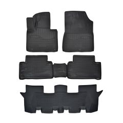 | Tapis De Sol En Caoutchouc TPE Toutes Saisones Pour Sorento IV MQ4 depuis 2020 5pcs, Système de Fixation, Bord Haut, Noir, Antidérapant, Toutes Saisons