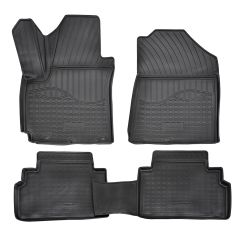 Tapis De Sol En Caoutchouc TPE Toutes Saisones Pour Kia Soul depuis 2019, Système de Fixation, Bord Haut, Noir, Antidérapant, Toutes Saisons