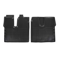 | Tapis De Sol En Caoutchouc TPE Toutes Saisones Pour TGX 2007, 2pcs, Système de Fixation, Bord Haut, Noir, Antidérapant, Toutes Saisons