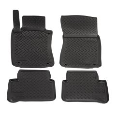 Tapis De Sol En Caoutchouc TPE Toutes Saisones Pour Mercedes E-Klasse W211 / S211 2001-2009, Système de Fixation, Bord Haut, Noir, Antidérapant, Toutes Saisons