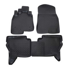 | Tapis De Sol En Caoutchouc TPE Toutes Saisones Pour Pajero 4 2007-2018, 4pcs, Système de Fixation, Bord Haut, Noir, Antidérapant, Toutes Saisons