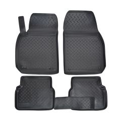 | Tapis De Sol En Caoutchouc TPE Toutes Saisones Pour Saab 9-3 2002-2011, 4pcs, Système de Fixation, Bord Haut, Noir, Antidérapant, Toutes Saisons