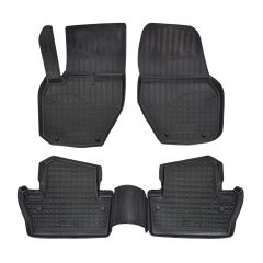 | Tapis De Sol En Caoutchouc TPE Toutes Saisones Pour Volvo V60 2010-2017, 4pcs, Système de Fixation, Bord Haut, Noir, Antidérapant, Toutes Saisons