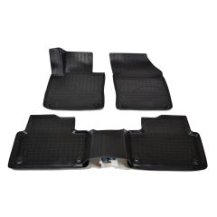 | Tapis De Sol En Caoutchouc TPE Toutes Saisones Pour Volvo V60 depuis 2018 5pcs, Système de Fixation, Bord Haut, Noir, Antidérapant, Toutes Saisons