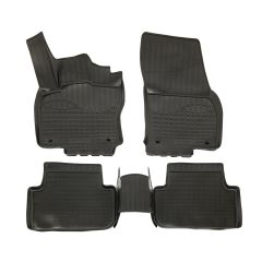 Tapis De Sol En Caoutchouc TPE Toutes Saisones Pour Volkswagen Tiguan 2 2016-2024, Système de Fixation, Bord Haut, Noir, Antidérapant, Toutes Saisons