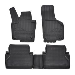 Tapis De Sol En Caoutchouc TPE Toutes Saisones Pour Seat Alhambra depuis 2010, Système de Fixation, Bord Haut, Noir, Antidérapant, Toutes Saisons