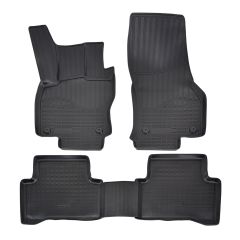 Tapis De Sol En Caoutchouc TPE Toutes Saisones Pour Volkswagen Touran 2 depuis 2015, Système de Fixation, Bord Haut, Noir, Antidérapant, Toutes Saisons