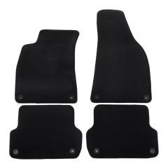 | Tapis de sol de qualité supérieure noir pour Audi A4 B6 / B7 2001-2008 4 pcs, Ajustement Précis, Base Antidérapante, Avant et Arrière, Avec Attaches