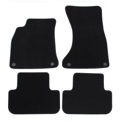 | Tapis de sol de qualité supérieure noir pour Audi A4 B8 2008-2015 4 pcs, Ajustement Précis, Base Antidérapante, Avant et Arrière, Avec Attaches