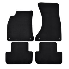 | Tapis de sol de qualité supérieure noir pour Audi A4 B9 2015-2024 4 pcs, Ajustement Précis, Base Antidérapante, Avant et Arrière, Avec Attaches