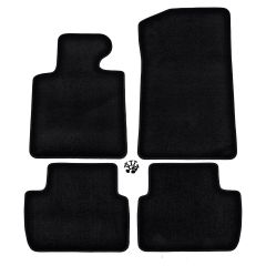 | Tapis de sol de qualité supérieure noir pour Bmw 3 E46 1998-2006 4 pcs, Ajustement Précis, Base Antidérapante, Avant et Arrière, Avec Attaches