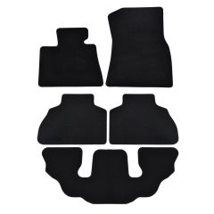 | Tapis de sol de qualité supérieure noir pour BMW X7 depuis 2019 (7 Places) 6 pcs, Ajustement Précis, Base Antidérapante, Avant et Arrière, Avec Attaches