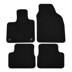| Tapis de sol de qualité supérieure noir pour Fiat 500e depuis 2020 (Électrique) 4 pcs, Ajustement Précis, Base Antidérapante, Avant et Arrière, Avec Attaches