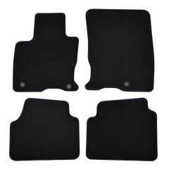 | Tapis de sol de qualité supérieure noir pour Ford Kuga depuis 2020 (PHEV) 4 pcs, Ajustement Précis, Base Antidérapante, Avant et Arrière, Avec Attaches