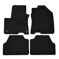 | Tapis de sol de qualité supérieure noir pour Hyundai Kona 2018-2023 (Électrique) 4 pcs, Ajustement Précis, Base Antidérapante, Avant et Arrière, Avec Attaches