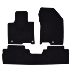 | Tapis de sol de qualité supérieure noir pour Hyundai Santa Fe 2018-2020 4 pcs, Ajustement Précis, Base Antidérapante, Avant et Arrière, Avec Attaches