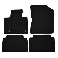 | Tapis de sol de qualité supérieure noir pour Hyundai Santa Fe 2021-2024 (Hybrid) 4 pcs, Ajustement Précis, Base Antidérapante, Avant et Arrière, Avec Attaches